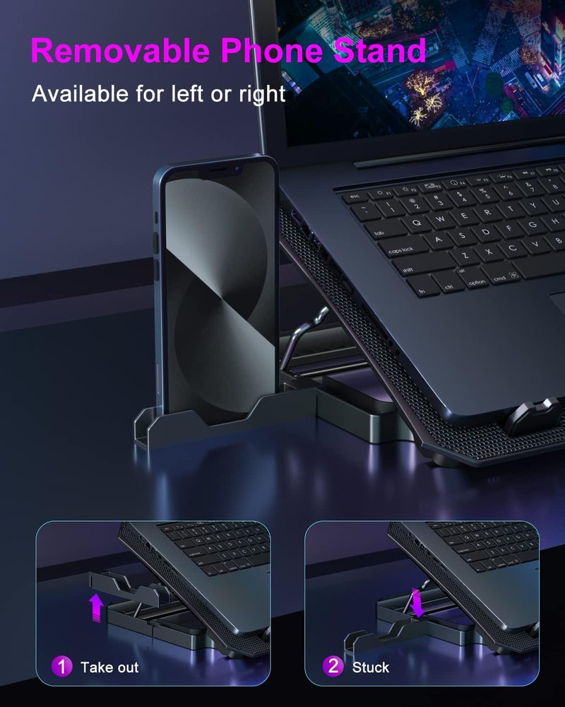 KeiBn Upgrade Laptop Cooling Pad, Laptop Cooler 2 Fans for 10-15.6 Inch Laptops, 5 Height Stands, 2 USB Ports (S039-Purple) - Image 4